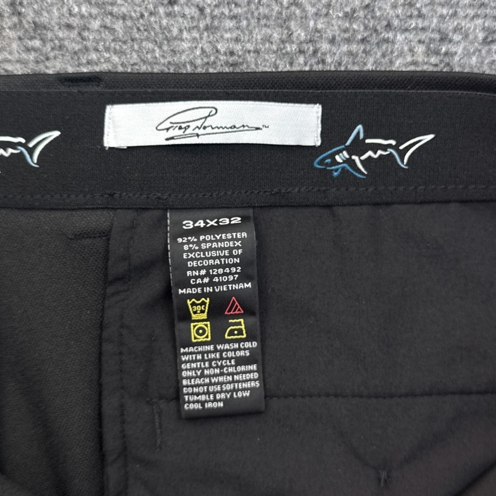 Greg Norman Pleated Chino Pants Mens Size 34x32 Black‎ Casual Golf Slacks - Picture 4 of 10
